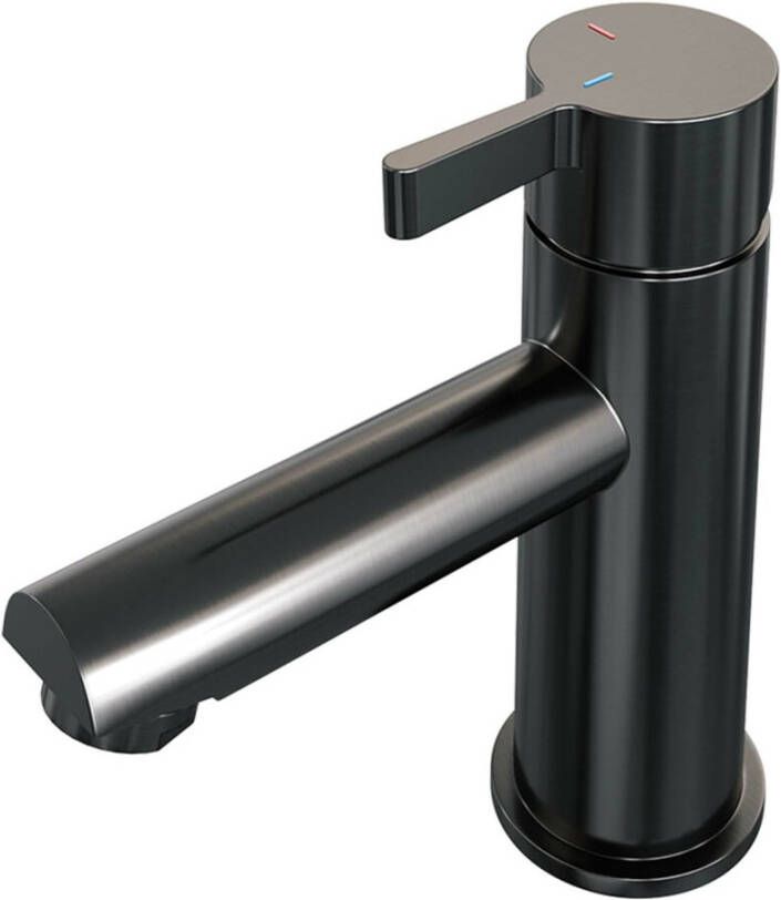 Brauer Wastafelmengkraan Gunmetal Edition Coldstart Opbouw Laag Halfronde Hendel Geborsteld Gunmetal PVD - Foto 2