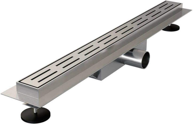 Brauer Small douchegoot met flens 50 geborsteld RVS