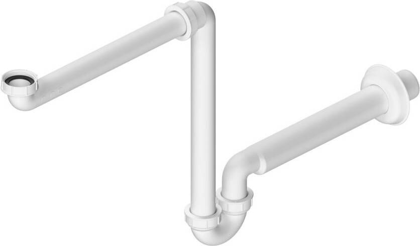 Bruckner ruimtebesparende wastafel sifon Ø4cm wit