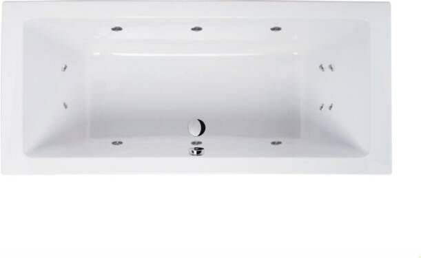 Bruynzeel Plano bubbelbad met WP2 systeem en kleuren verlichting 170x75 wit