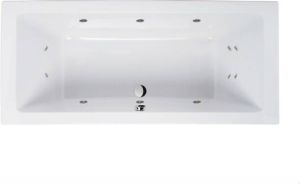 Bruynzeel Plano bubbelbad met WP2 systeem en witte verlichting 180x80 wit