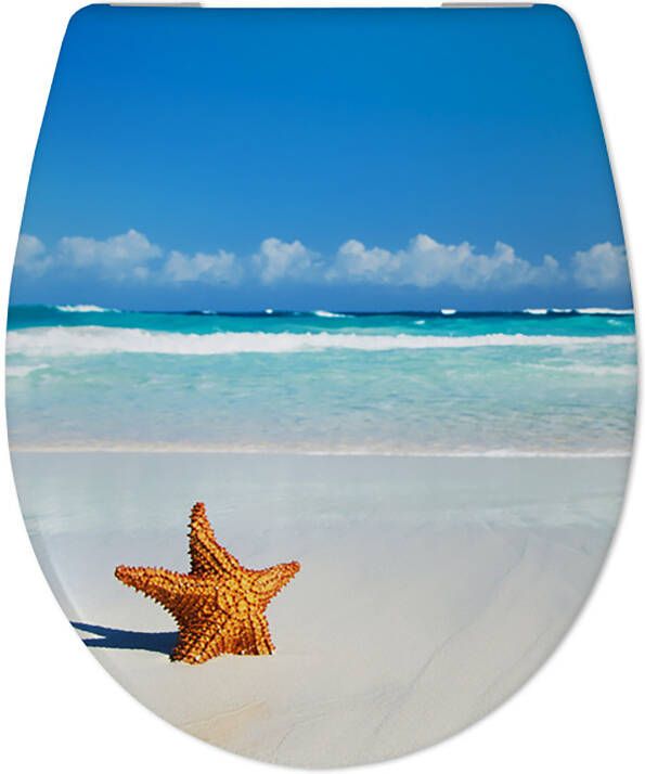 Douche Concurrent Toiletbril Cedo Star Fish Print Duroplast Softclose en Quickrelease Toiletzitting