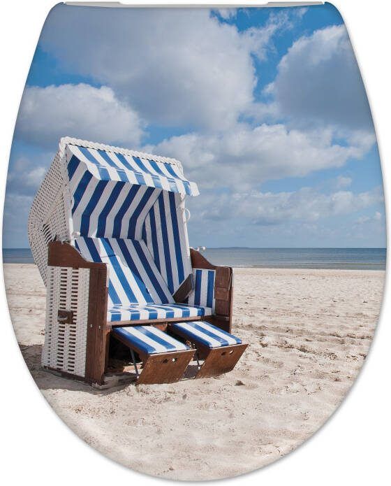 Douche Concurrent Toiletbril Cedo Strandkorb Print Duroplast Softclose en Quickrelease Toiletzitting - Foto 2
