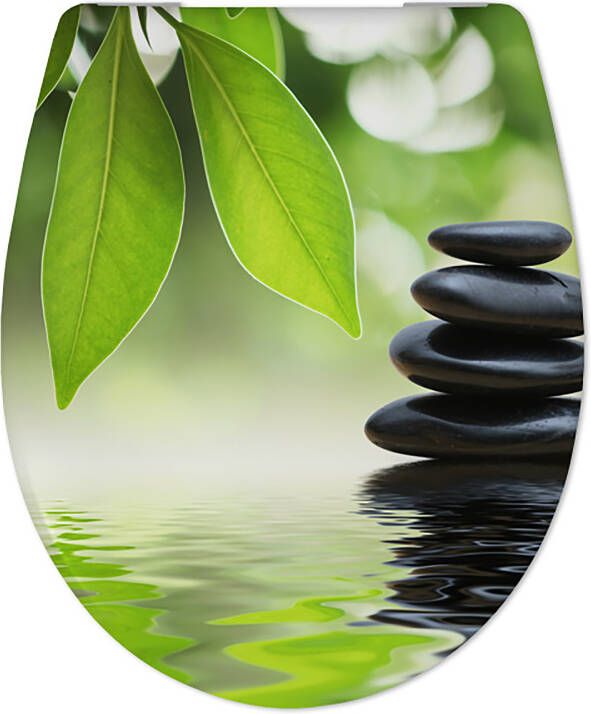 Douche Concurrent Toiletbril Cedo Welness en Stone Print Duroplast Softclose en Quickrelease Toiletzitting