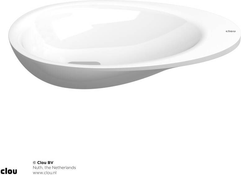 Clou First fonteinkom 36x21.8cm zonder kraangat met plug mineraalsteen Wit CL 03.08110 - Foto 2