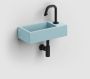 Clou Flush 3 fontein 36x18cm met kraangat rechts mat blauw keramiek CL 03.38030 - Thumbnail 2