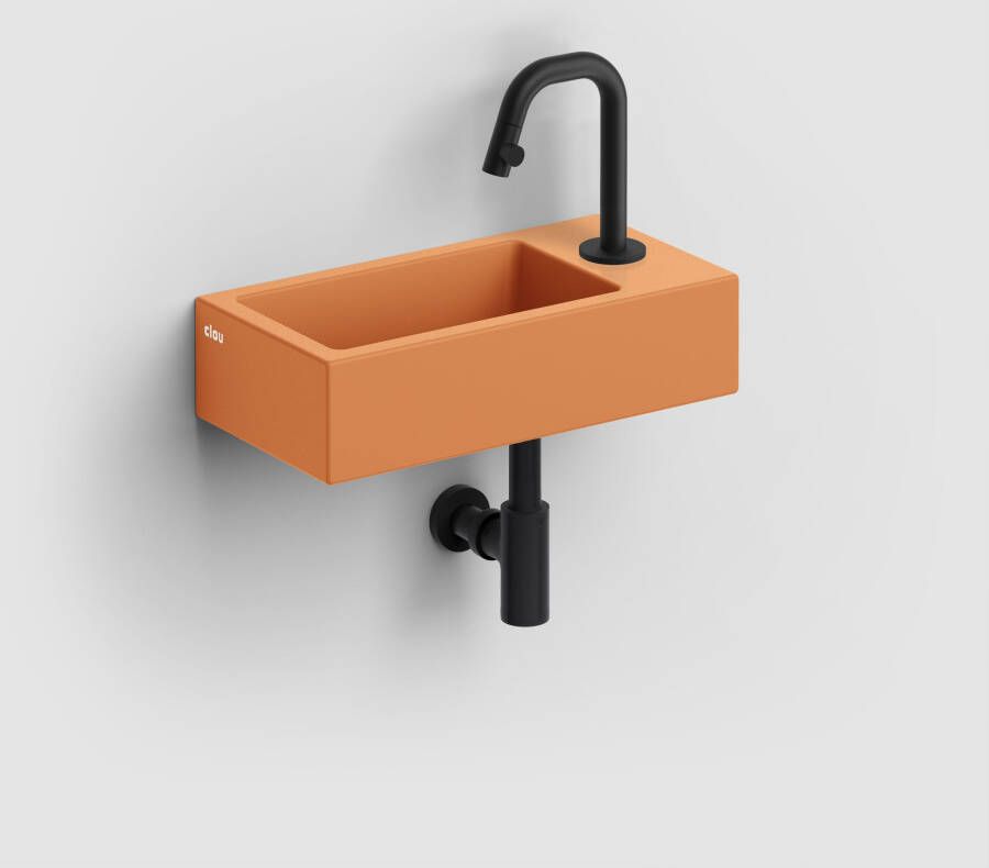 Clou Flush 3 fontein 36x18cm met kraangat rechts mat it. zand keram CL 03.36030