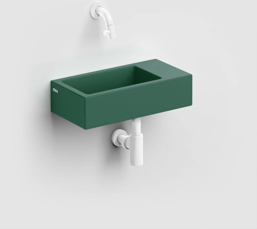 Clou Flush 3 fontein 36x18cm z.kraang rechts mat pijnboom groen ker. CL 03.42031