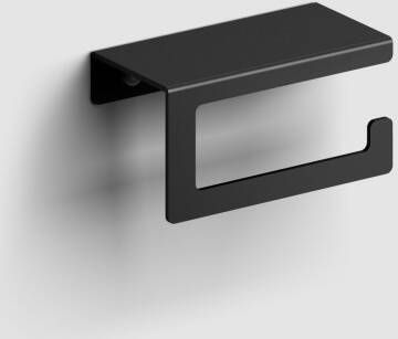 Clou Fold toiletrolhouder met cover gebogen model mat zwart