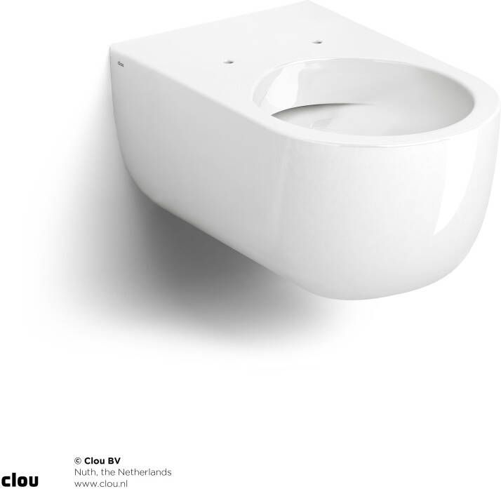 Clou Hammock randloze wandtoilet 37x56cm zonder spoelrand keramiek glanzend wit CL 04.01050