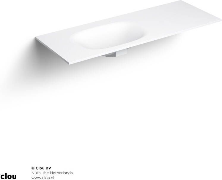 Clou Hammock wastafelblad compositie 06 waskom links 130x50 3x14 5 (bxdxh) mat wit aluite - Foto 3