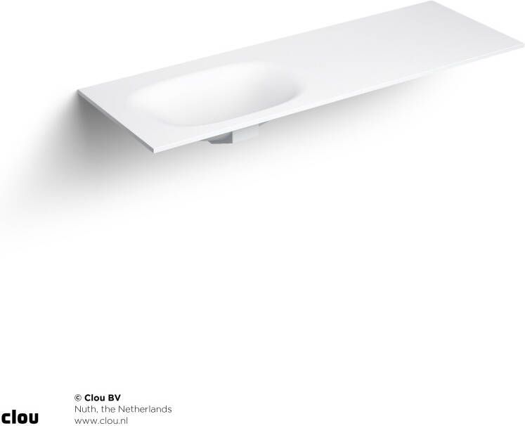 Clou Hammock wastafelblad compositie 09 waskom links 140x50 3x14 5 (bxdxh) mat wit aluite - Foto 3