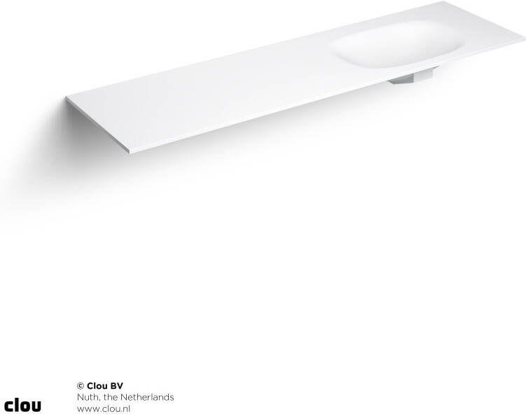 Clou Hammock wastafelblad compositie 21 waskom rechts 170x50 3x14 5 (bxdxh) mat wit aluite - Foto 2