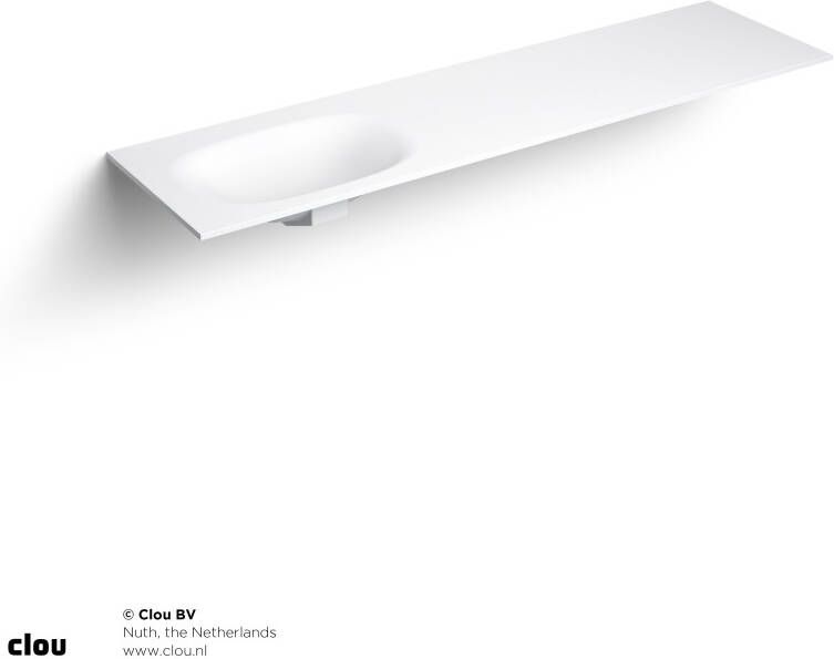 Clou Hammock wastafelblad compositie 23 waskom links 180x50 3x14 5 (bxdxh) mat wit aluite - Foto 2