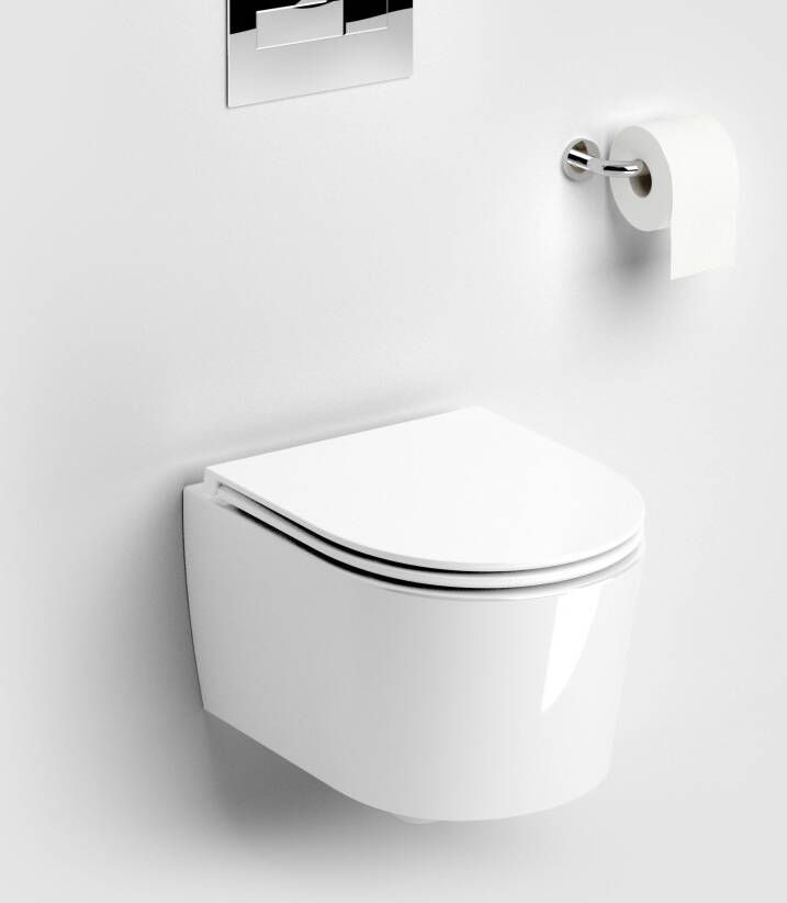 Clou InBe 1 wandtoilet met toiletzitting versie 48 cm wit ker.