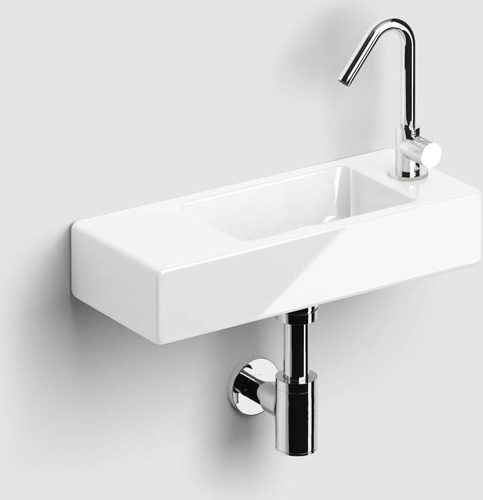 Clou InBe fonteinset 46x19x9cm nr4 inclusief kraan plug en sifon keramiek Wit IB 03.03096 - Foto 2