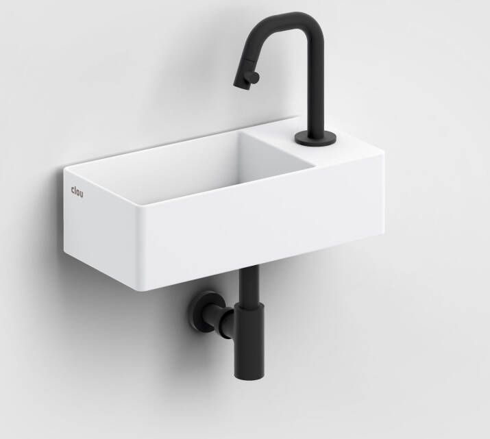 Clou Kaldur kranen chroom fonteinkraan 4.5x15.9cm korte uitloop rechts Mat zwart CL 06.05.004.21.R - Foto 2