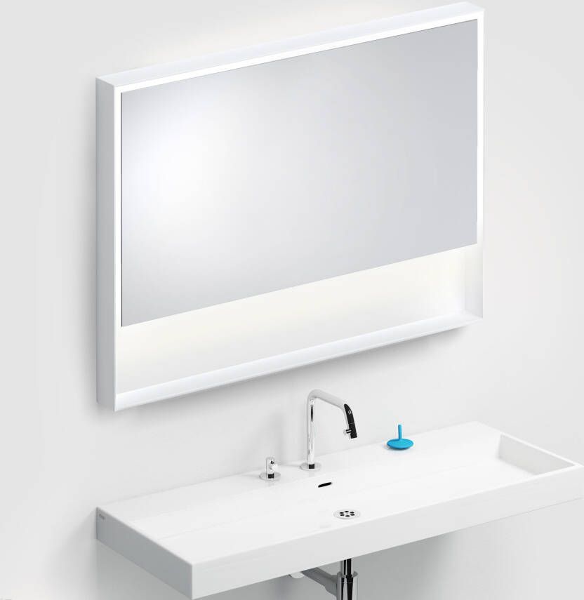 Clou Look at Me spiegel met 2700K LED-verlichting met een omlijsting in mat wit. 110x8x80 (bxdxh) - Foto 2
