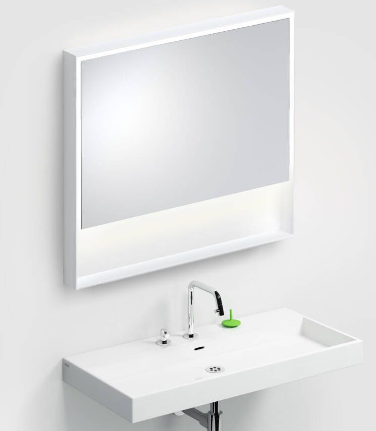 Clou Look at Me spiegel met 2700K LED-verlichting met een omlijsting in mat wit. 90x8x80 (bxdxh) - Foto 2