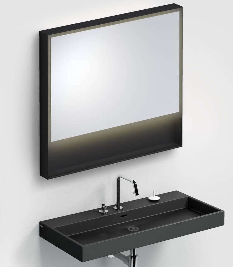 Clou Look at Me spiegel met 2700K LED-verlichting met een omlijsting in mat zwart. 90x8x80 (bxdxh) - Foto 2