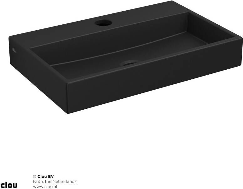 Clou Fontein Mini Wash Me Rechthoek 38x24x6cm Keramiek Mat Zwart 1 Kraangat