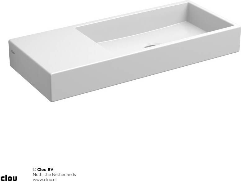 Clou Mini Wash Me fontein 45x19cm zonder kraangat en plug kranenbank links Keramiek Wit CL 03.03135 - Foto 2