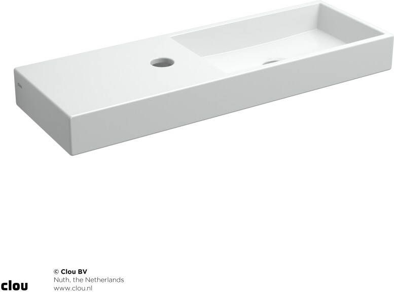 Clou Fontein Mini Wash Me 56x19x6cm Keramiek Glans Wit (Met Kraangat Links)
