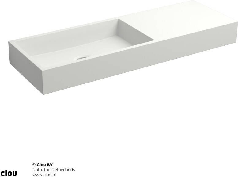 Clou Fontein Mini Wash Me Rechthoek 56x19x6cm Aluite Wit 1 Voorbewerkte Kraangat Rechts - Foto 2