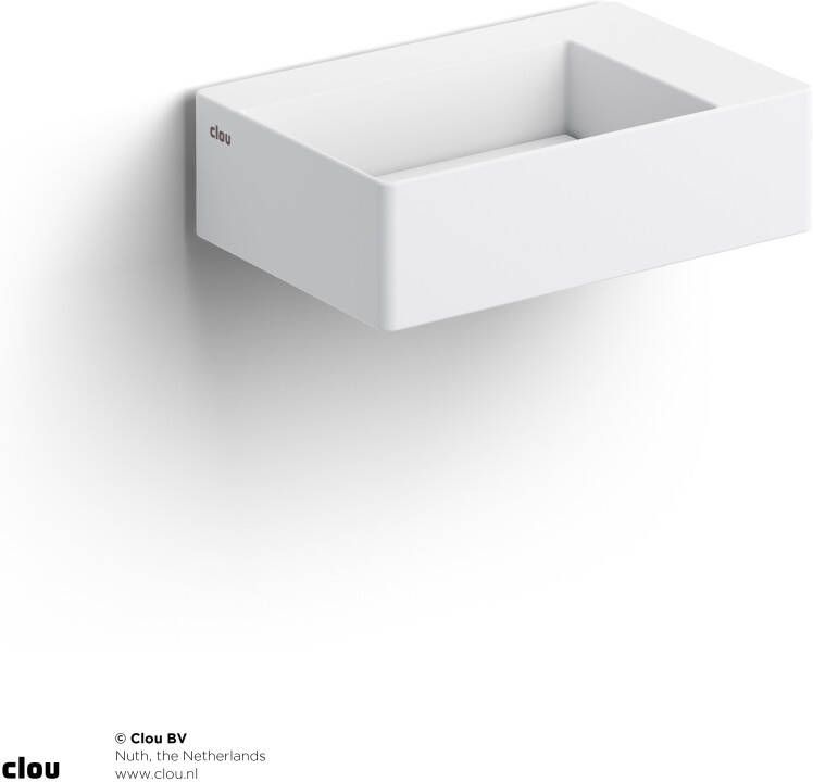 Clou Flush fontein 35.5x24.5cm voorbewerkt kraangat en afvoerplug aluite Wit mat CL 03.13420.02