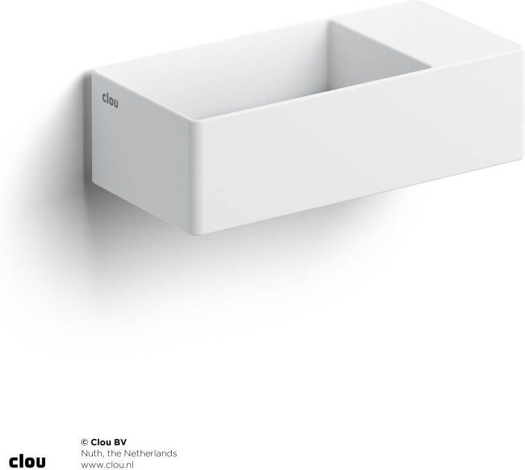 Clou New Flush 3 fontein 35x18cm voorbewerkt kraangat aluite Wit mat CL 03.13430.02