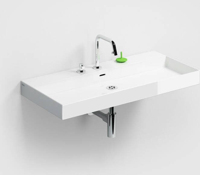 Clou New Wash Me wastafel 90cm zonder plug wit keramiek