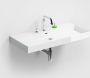 Clou New Wash Me wastafel met 3 voorbewerkte kraangaten glanzend wit keramiek 90x42x8 cm (bxdxh) - Thumbnail 2