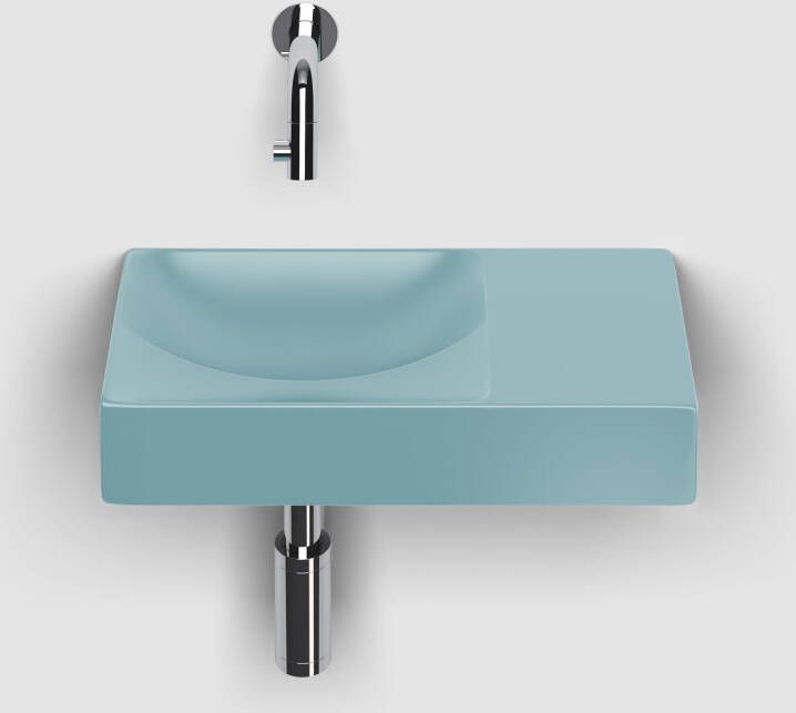 Clou Vale fontein 38 cm zonder kraangat rechts mat blauw keram CL 03.38161.R - Foto 2