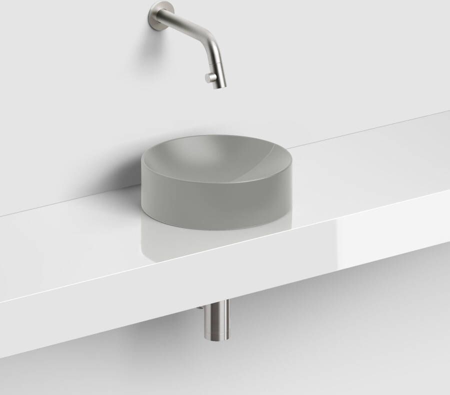 Clou Vale fontein 22cm Keramiek rond zonder kranenbank mat grijs CL 03.32164