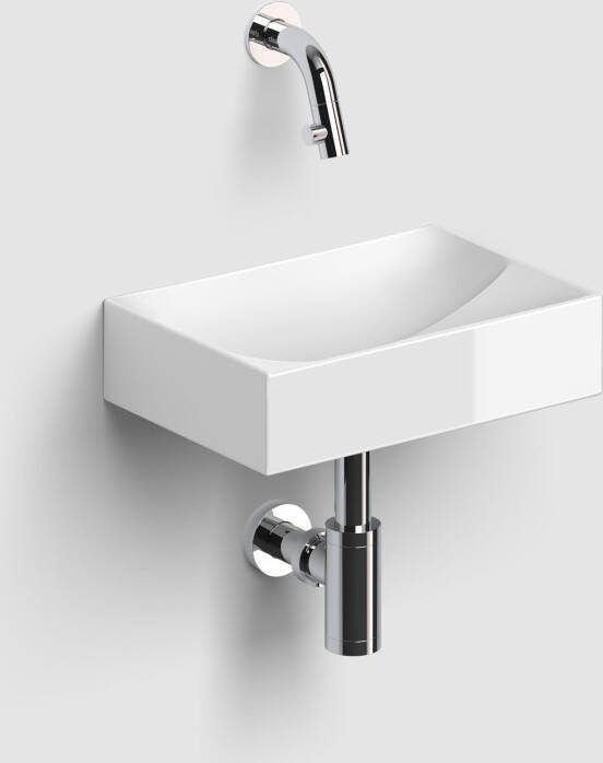 Clou Vale fontein 28 cm zonder kranenbank glanz. wit keramiek