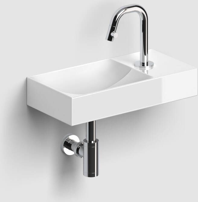 Clou Vale fonteinen keramiek fontein 38x19x7cm kraangat rechts Wit glanzend CL 03.03161.01.R - Foto 2