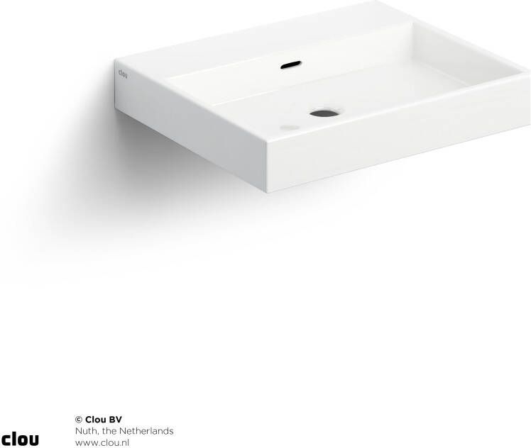 Clou Wash Me wastafel 50cm zonder plug wit keramiek