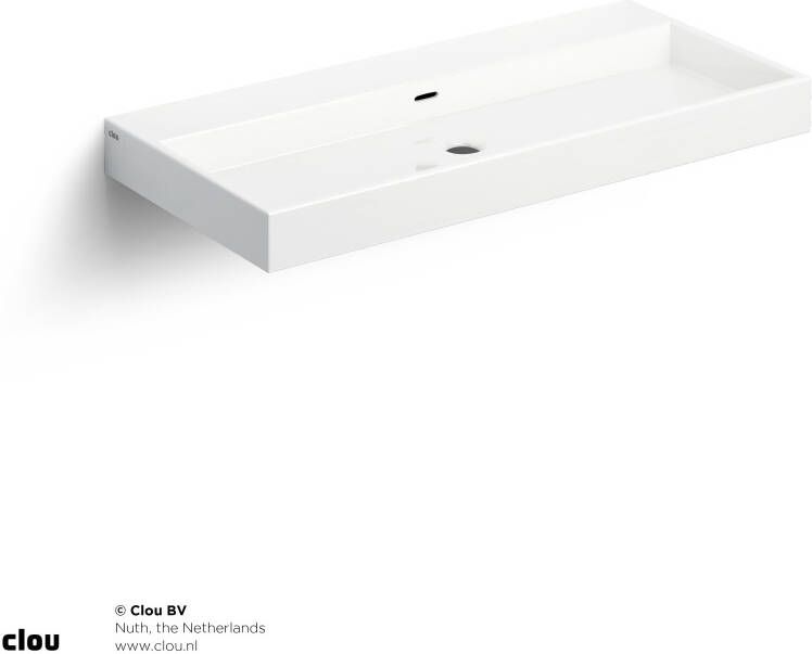 Clou Wash Me wastafel 90cm zonder plug wit keramiek
