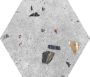 Codicer Sonar Silver hexagon terrazzo vloertegel 25x22 grijs - Thumbnail 1