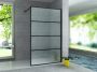 Bewonen Aloni inloopdouche wand met raster 8mm 90x200cm mat zwart - Thumbnail 1