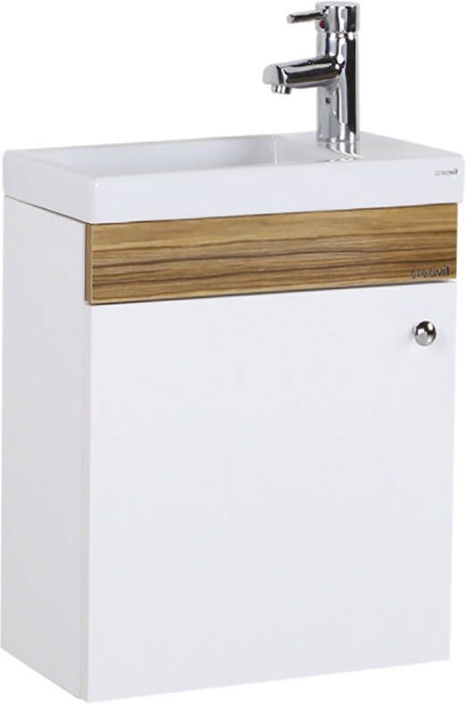 Creavit Elmas badkamermeubel 45x85 wit en bruin