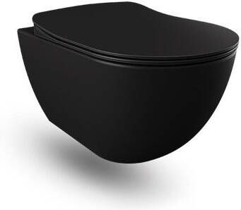 Creavit Freedom hangtoilet met bidet zonder spoelrand mat zwart