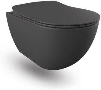 Creavit Freedom hangtoilet zonder spoelrand mat antraciet