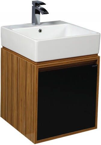 Creavit Mass badkamermeubel 50x85 zwart en bruin