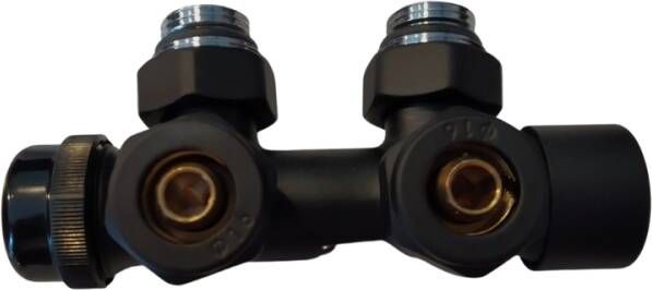 Creavit thermostatische radiatorkraan haaks 4cm zwart