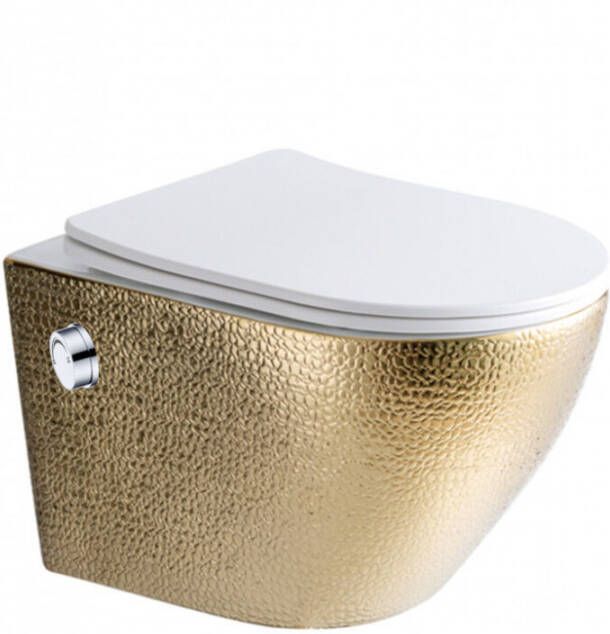 DATEG Livorno rimless hangend toilet met bidet 49 croco goud wit
