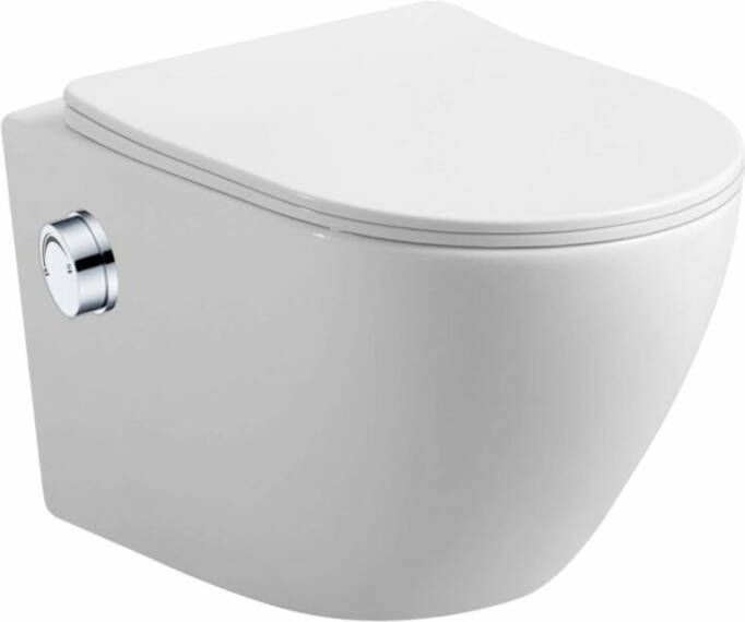 DATEG Livorno rimless hangend toilet met bidet 49 wit