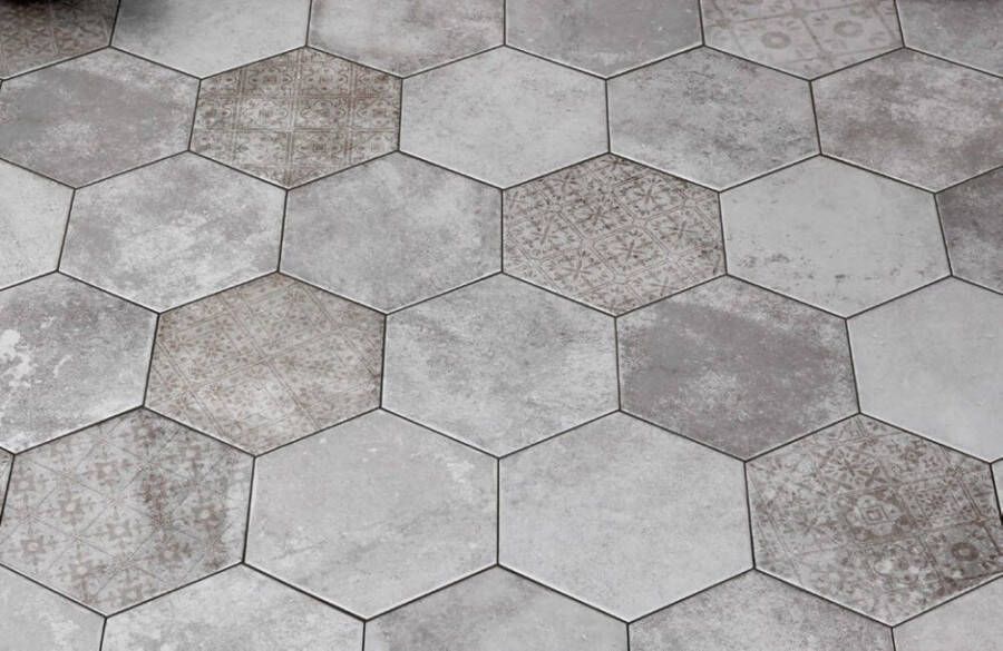 DATEG Pompeia Decor hexagon tegel 20x24 gris