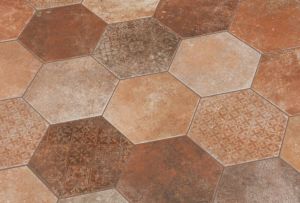 DATEG Pompeia Decor hexagon tegel 20x24 marron