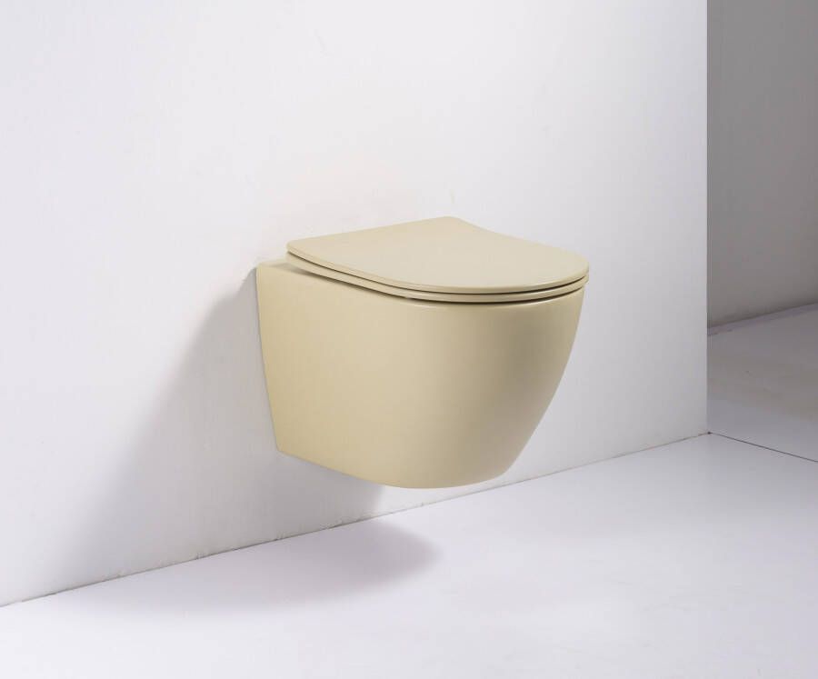 DATEG Vulsini rimfree hangend toilet 48 mat zand